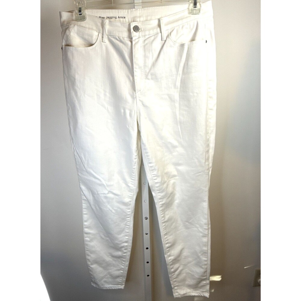 Talbots Flawless High Rise Jegging Ankle Jeans Womens 12 White Stretch Denim